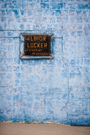 Textured blue wall in Hamilton Indiana | Photo Art Print fine art photographic print