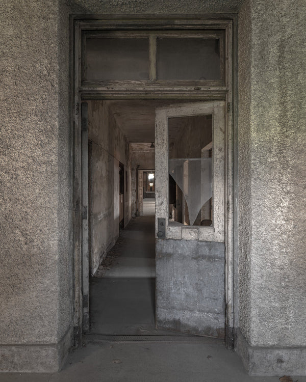 The abandoned Ellis Island Immigrant Hospital Hallway Door | Photo Art Print fine art photographic print