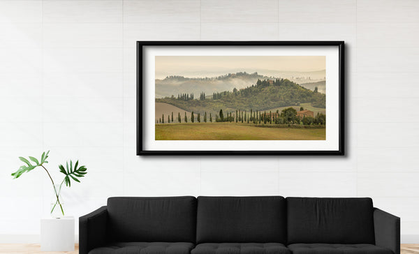 Tuscany Rolling Hills and morning fog | Photo Art Print fine art photographic print