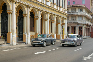 Two classic cars streets of Havana Cuba | Photo Art Print fine art photographic print
