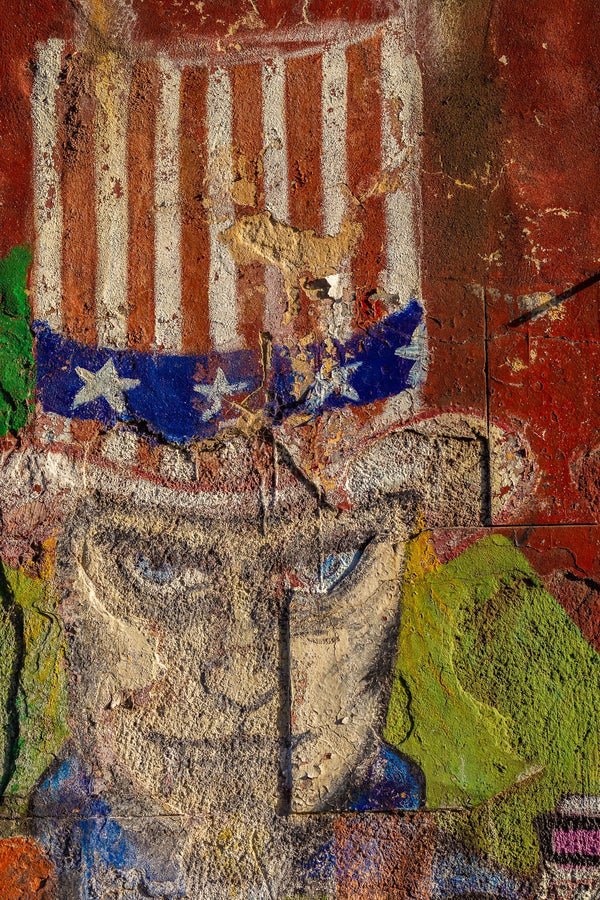 Uncle Sam painted on a distressed wall | Photo Art Print fine art photographic print