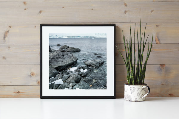 View of the rocks Southern Ocean shoreline Antarctica | Photo Art Print fine art photographic print