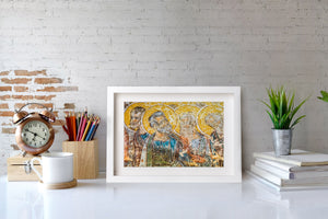 Voronet Monastery wall graffiti etchings in Romania | Photo Art Print fine art photographic print