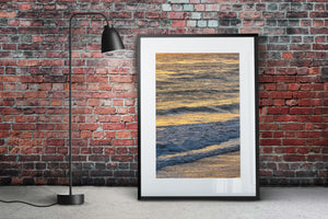 Warm glow over ocean waves | Photo Art Print fine art photographic print