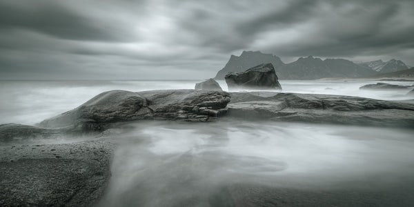 Wave pool in rock formations Kostbergan Beach | Photo Art Print fine art photographic print