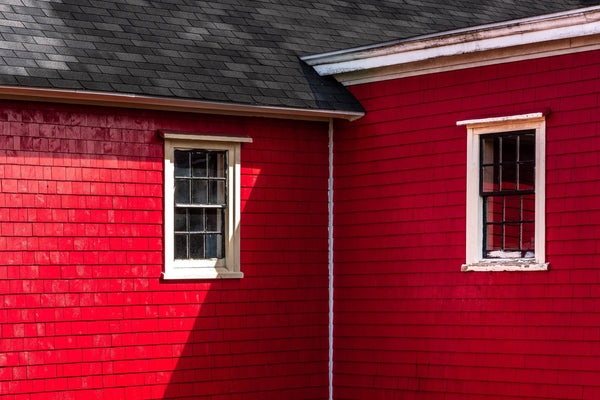 Windows in red house Lunenburg Nova Scotia | Photo Art Print fine art photographic print