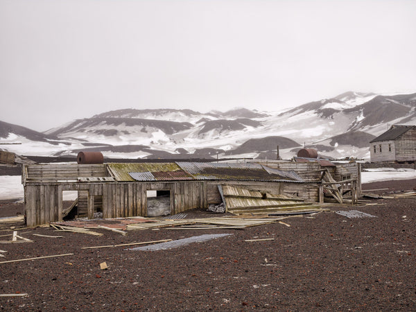 Wooden building at Whalers Bay Deception Island Port Foster | Photo Art Print fine art photographic print
