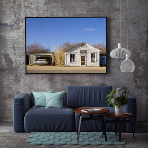 Abandoned Market Trailer and Old Car Wistful Charm | Photo Art Print fine art photographic print