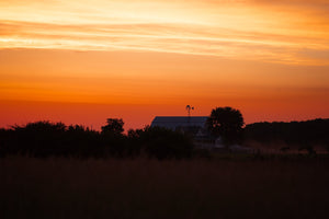 American Farmhouse Emanates Charm at Early Dawn | Photo Art Print fine art photographic print