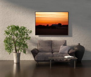 American Farmhouse Emanates Charm at Early Dawn | Photo Art Print fine art photographic print