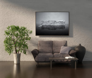 Black and White Image of Antarctic Iceberg