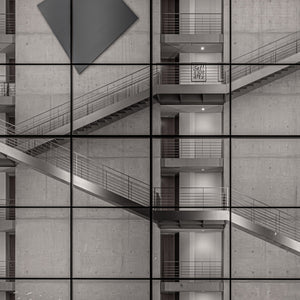 Modern Glass Building Staircase Sleek Architecture | Photo Art Print fine art photographic print