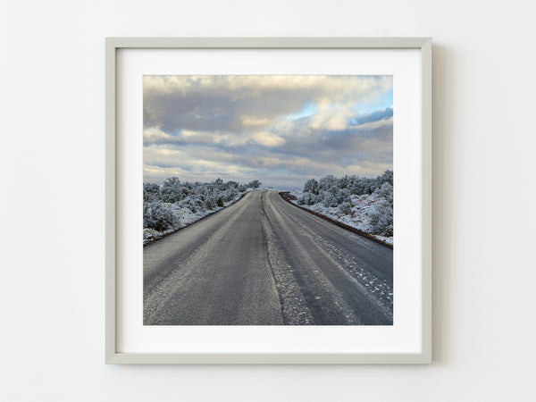 Arizona road after rare snowfall | Photo Art Print fine art photographic print