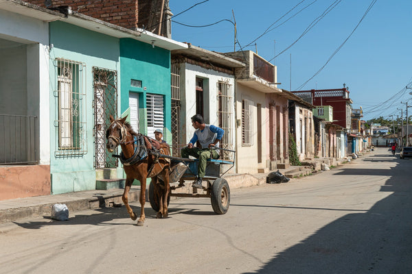 Authentic horse drawn buggy in Cuba | Photo Art Print fine art photographic print
