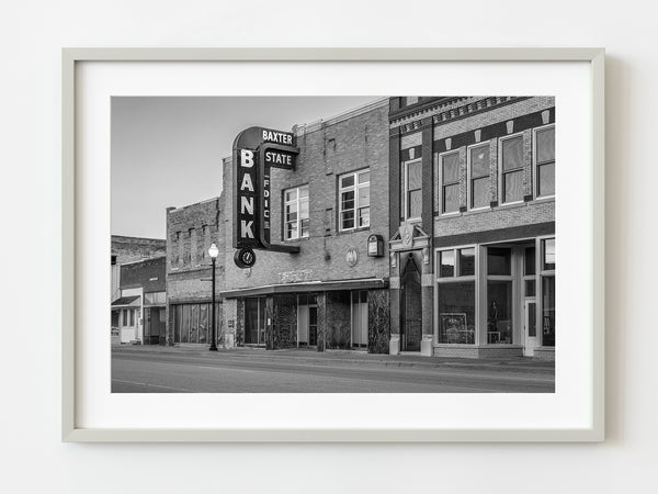 Baxter State Bank Route 66 robbed by Bonnie and Clyde | Photo Art Print fine art photographic print