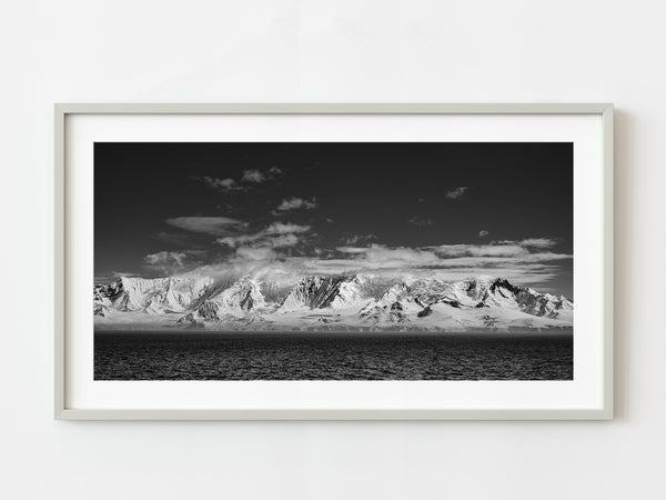 Beautiful snow covered mountainscape on a sunny Antarctica day | Photo Art Print fine art photographic print