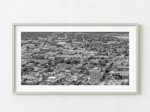 Black and white aerial view Charleston SC | Photo Art Print fine art photographic print