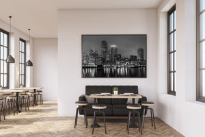 Boston waterfront on a foggy night | Photo Art Print fine art photographic print