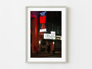 Changing the sign on a New York City comedy club | Photo Art Print fine art photographic print