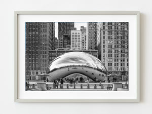 Chicago Bean Building Reflection black and white | Photo Art Print fine art photographic print