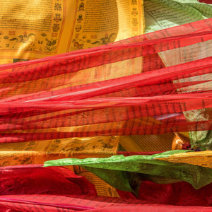 Colorful Tibetan prayer flags background | Photo Art Print fine art photographic print