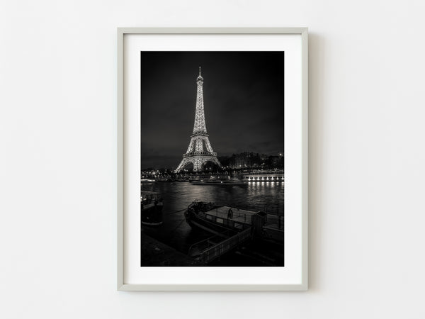 Dark moody Eiffel Tower at Night | Photo Art Print fine art photographic print