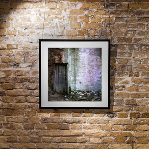 Door and Brick Wall grunge abandoned factory | Photo Art Print fine art photographic print