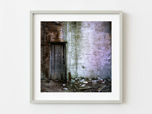 Door and Brick Wall grunge abandoned factory | Photo Art Print fine art photographic print