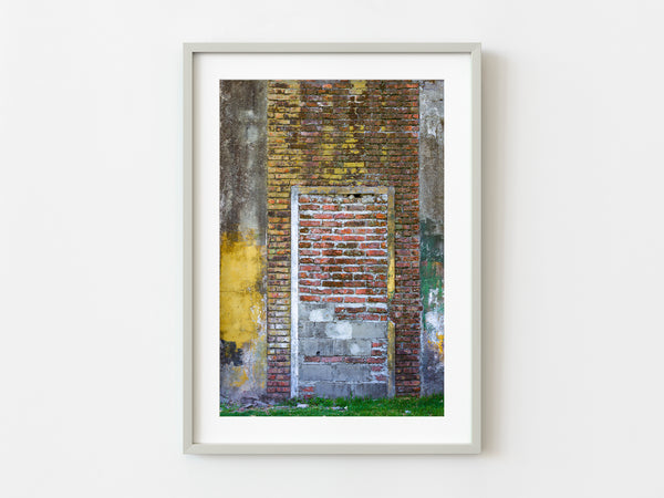 Door sealed by bricks and blocks | Photo Art Print fine art photographic print