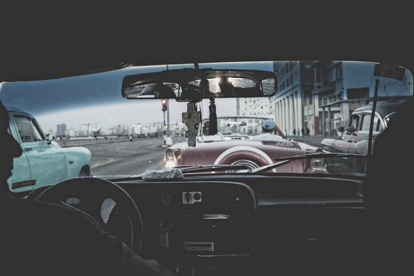 Driving back classic cab Havana | Photo Art Print fine art photographic print