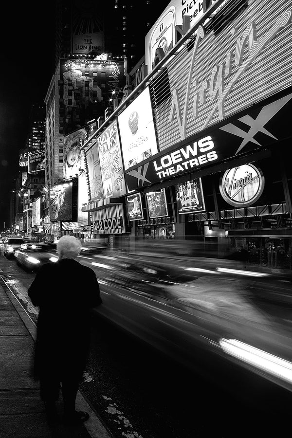 Elderly woman in Times Square New York | Photo Art Print fine art photographic print