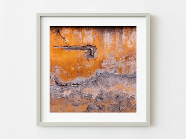 Exposed Pipe on Ancient European Wall | Photo Art Print fine art photographic print