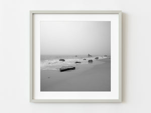 Foggy beach with large rocks at Marthas Vineyards | Photo Art Print fine art photographic print