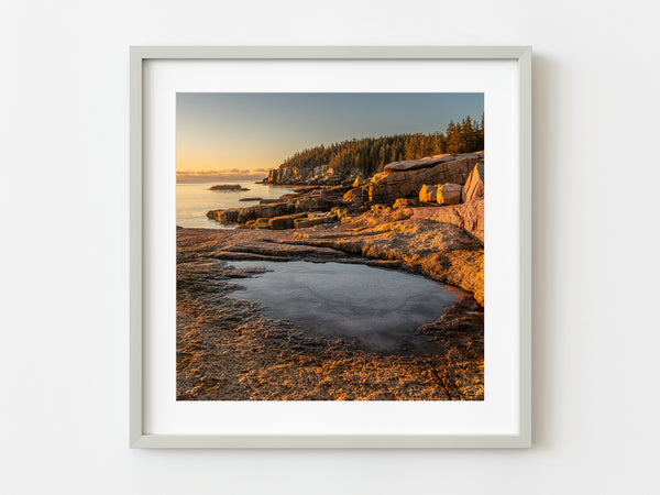 Frozen puddle sunrise Acadia National Park | Photo Art Print fine art photographic print