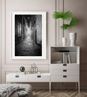 Gothic streets at night Barcelona Spain | Photo Art Print fine art photographic print