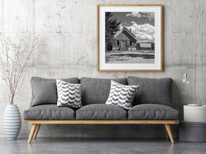 Red brick simple United Church building in rural Ontario | Photo Art Print fine art photographic print