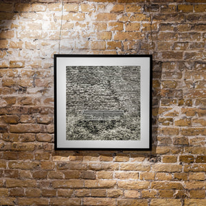 Tuscan Ancient Wall and Overgrown Bench | Photo Art Print fine art photographic print