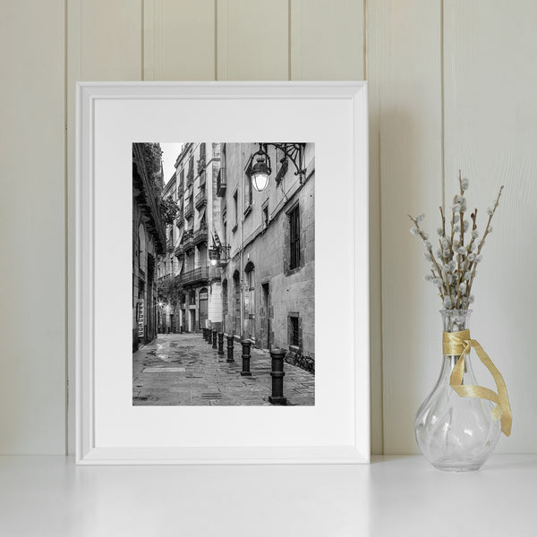 Streets of Barcelona Spain in the early morning | Photo Art Print fine art photographic print