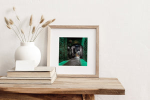 Green lit walkway Dublin Ireland | Photo Art Print fine art photographic print