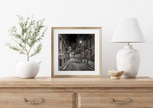 Streets at night Barcelona Spain | Photo Art Print fine art photographic print