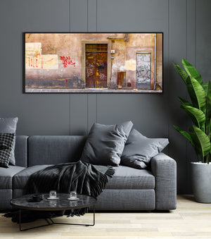 Rome Italy metal doors with graffiti | Photo Art Print fine art photographic print