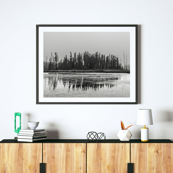 Sky is filled with smoke Northern Ontario forest fire | Photo Art Print fine art photographic print