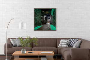 Green lit walkway Dublin Ireland | Photo Art Print fine art photographic print
