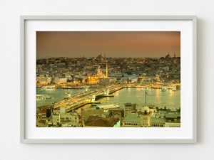 Instanbul Turkey Galata Bridge at sunset | Photo Art Print fine art photographic print