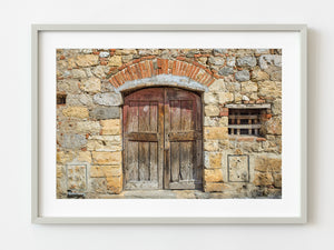 Italian building with old wooden double door | Photo Art Print fine art photographic print