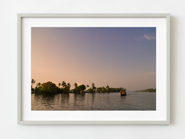 Kerala Backwaters boat cruising at sunset in India | Photo Art Print fine art photographic print