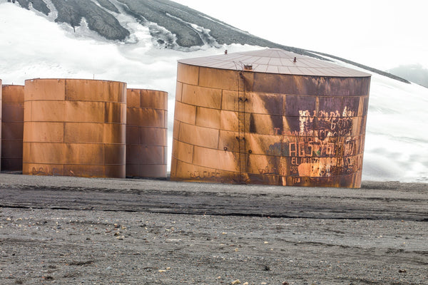 Large rusted oil storage tanks | Photo Art Print fine art photographic print