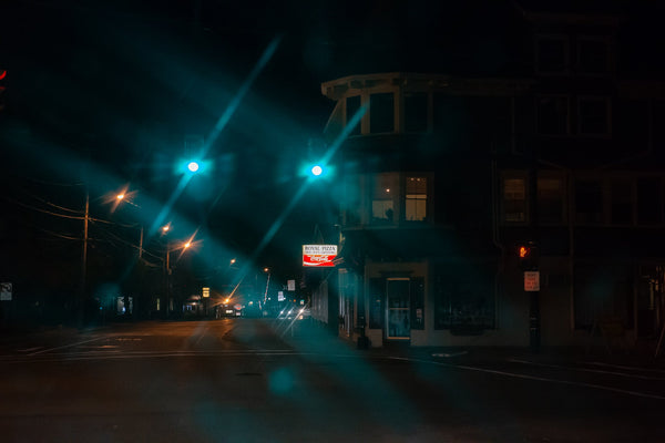 Medfield Massachusetts quite street at night | Photo Art Print fine art photographic print