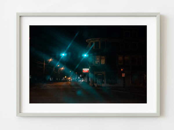 Medfield Massachusetts quite street at night | Photo Art Print fine art photographic print
