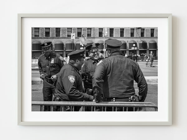New York police telling funny story | Photo Art Print fine art photographic print